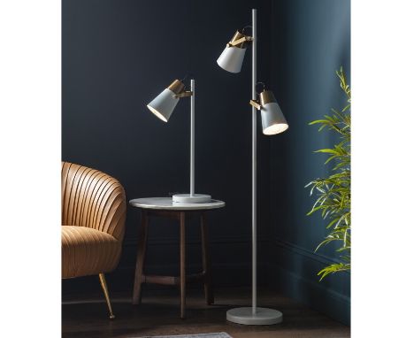 { Option of lots:  24, 24a } Delta Floor Lamp White and Gold Light up any room with our new floor lamps. When turned off, a f