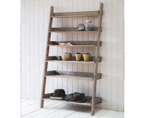 { Option of lots:  296, 297 } Five Shelf Ladder Display Black Create an inspired space As an alternative to a traditional boo