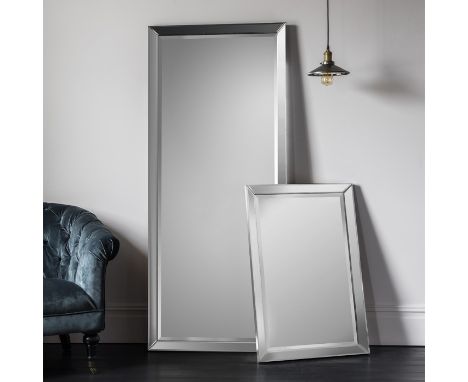 { Option of lots:  667, 668 } Luna Rectangle Euro Grey 915x610mm Versatile angled all bevelled mirror frame at a scale to sui