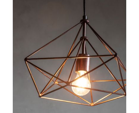 { Option of lots:  22, 22a } Dana Pendant Light  Bold, geometric pendant light with a stylish copper metal finish.Metal 40 x 