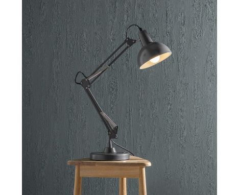 { Option of lots:  110, 110a } Watson Table Lamp Grey This stylish Watson lamp has an industrial feel with a stylish and mode