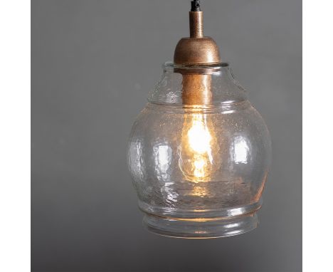 { Option of lots:  12, 12a } Bonello Pendant Light Small Beautifully textured glass pendent light. Bulb not included.Glass / 