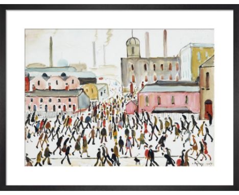 LS LOWRY Going To Work, 1959 Framed Print in  Responsibly Sourced Solid Frame With A Brushed Black Satin Finish Print On 250g