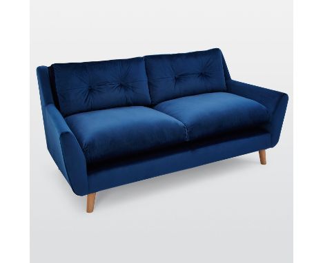 Tattenhall 2 Seater Velvet Sofa Beautifully Crafted With Winged Arms, The Tattenhall Royal Blue Velvet 2 Seater Sofa Features