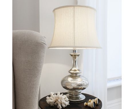 { Option of lots:  67, 67a } Miranese Table Lamp  Classic glass based lamp with a modern distressed twist, this lamp comes co