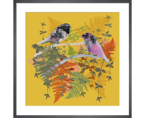 Tiffany Lynch Birdies 4, 30x30cm Framed Print in Responsibly Sourced Solid Frame With A Brushed Black Satin Finish Print On 2