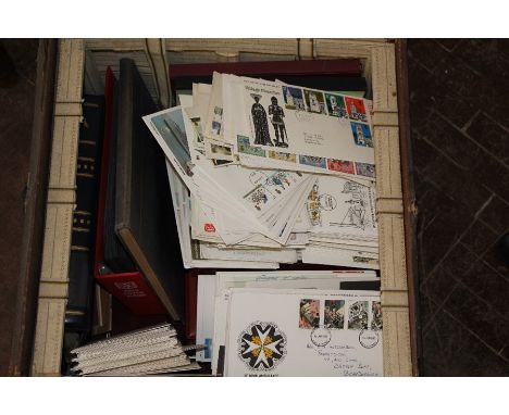 A Small Trunk of Stamps and Other Ephemera. This lot includes mostly GB Commemorative Covers, with some unusual non-philateli
