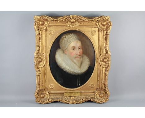 Attributed to Cornelius Janssens van Ceulen (Johnson) (1593-1666) Oil on Board. The Jacobean portrait of a gentleman believed