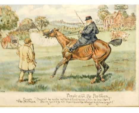 After Jalland. Oh There Goes my Hat..., colour lithograph, 20cm x 28cm, another After Jalland. The Sporting Adventures of Mr 