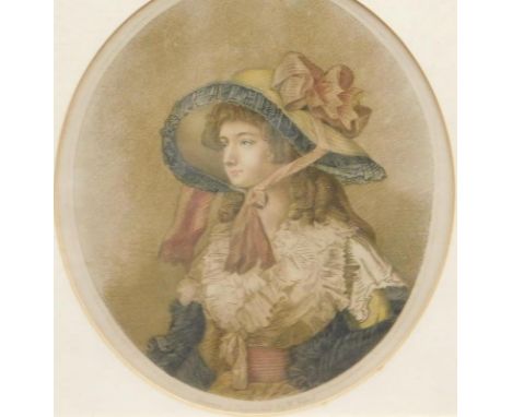 After Ward.  Louisa, portrait, stipple engraving, 22cm x 18cm and De Luxemburge 1911 VDVB conte drawing.  (2)