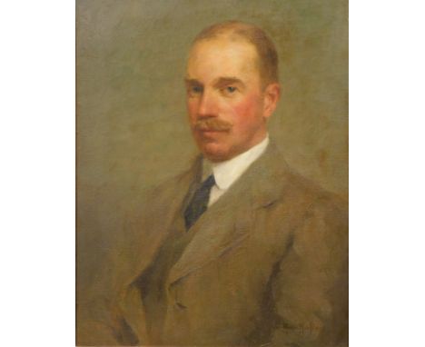 Monica MacIvor (1881-1939). Portrait of a gentleman, half length wearing a suit, oil on canvas, signed, 67cm x 49cm. 