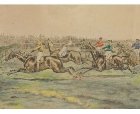 After Mason. The Strike For A Pony, The Billiard Stakes, lithograph, 26cm x 36cm and another - pair. (2)