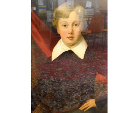 19thC English School. Portrait of David Clarke as a child, oil on canvas, unsigned, 89cm x 74cm.