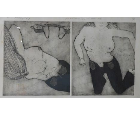 Richard Spove (fl.1973). She Loves Me, She Loves Me Not, artist signed limited edition lithograph, 4/20, signed, titled and n