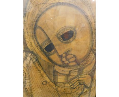 Ben R. Gota (20thC School). Large figure, mixed media, indistinctly signed, 101cm x 63cm.