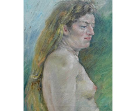 Francis Rudolph (20thC). Portrait nude female, quarter profile, oil on canvas, signed and dated (20)00, 45cm x 34cm.