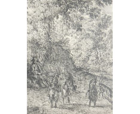Claude Le Loraine (1600-1683).  Arcadian scene, etching, 20cm x 13cm.