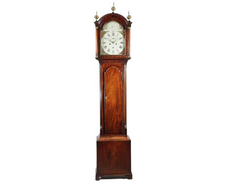 A LATE GEORGE III SCOTTISH MAHOGANY LONGCASE CLOCK BY THOMAS IVORY DUNDEE, EARLY 19TH CENTURY the brass eight day movement wi