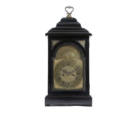 AN EBONISED BRACKET CLOCK BY SAMUEL WRIGHT NORTHWICH the brass eight day twin fusee movement with an anchor escapement and st