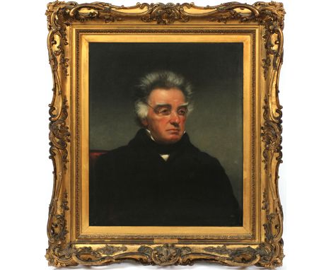 CHARLES CHESTER HARDING (AMERICAN 1792-1866), OIL ON CANVAS, H 30", W 25", PORTRAIT OF DANIEL WEBSTERUnsigned; 353 Broadway, 