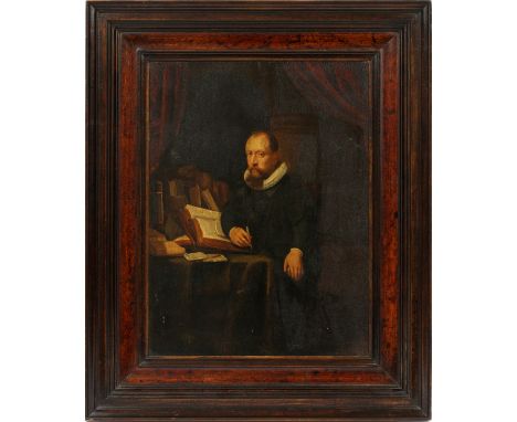 SWEDISH OLD MASTER OIL ON WOOD PANEL, 19" X 14" PORTRAIT OF GENTLEMANAntique painting and frame.  Seated Gentleman with ink P