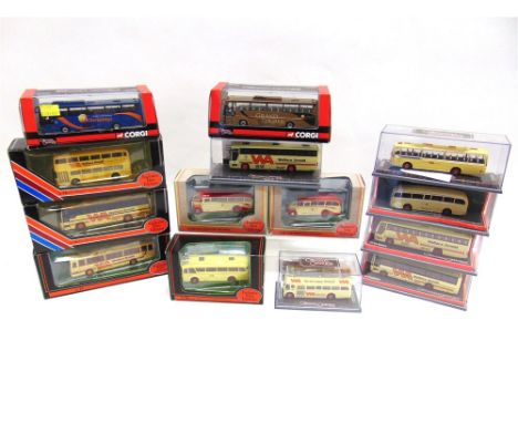 FOURTEEN 1/76 SCALE 'WALLACE ARNOLD / SHEARINGS' MODEL BUSES by Exclusive First Editions (6) and Corgi 'Original Omnibus Comp