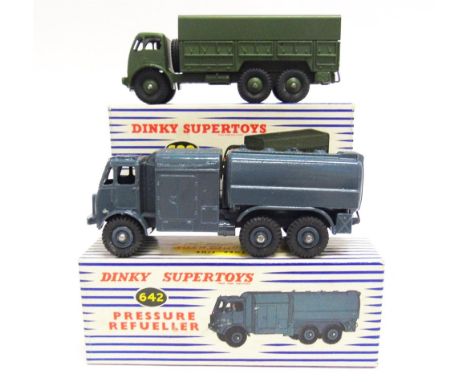 TWO DINKY TOYS MILITARY VEHICLES comprising No.622, Foden 10-Ton Army Truck, olive drab with matching ridged hubs, near mint 