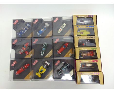 FIFTEEN 1/43 SCALE FORMULA 1 & OTHER RACING CARS by Brumm (6) and Quartzo (9), most mint or near mint and boxed (two models l