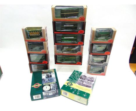 FIFTEEN EXCLUSIVE FIRST EDITIONS 1/76 SCALE 'LONDON TRANSPORT / GREENLINE' MODEL BUSES various green liveries, each mint or n