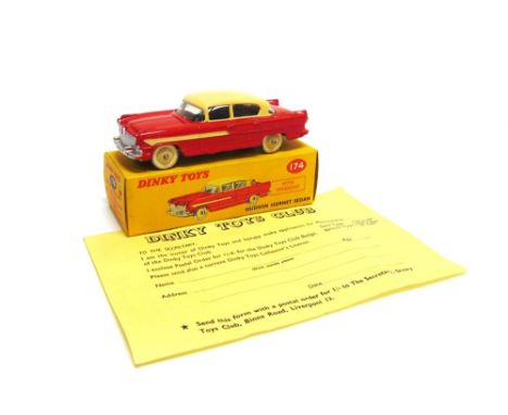 A DINKY NO.174, HUDSON HORNET two-tone cream and red, cream ridged hubs, white M tyres, excellent condition (with enhanced re