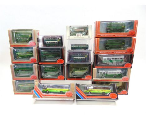 EIGHTEEN 1/76 SCALE 'LONDON TRANSPORT GREEN LINE' MODEL BUSES by Exclusive First Editions (15) and Corgi 'Original Omnibus Co