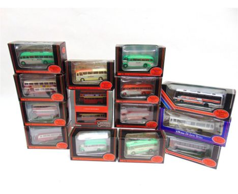 FOURTEEN 1/76 SCALE MODEL BUSES comprising seven 'Grey Green' by Exclusive First Editions, five 'Thames Valley' by Exclusive 