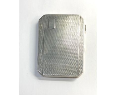 Silver engine turned cigarette case Birmingham silver hallmarks weight 139g 