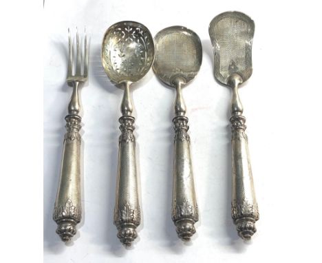 French silver server spoons  and fork please see images for details 