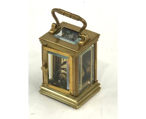 Miniature brass carriage clock non working 
