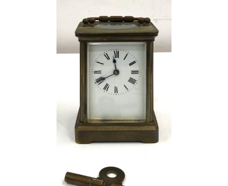 Vintage brass carriage clock working order but no warranty given 