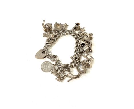 Vintage silver charm bracelet 