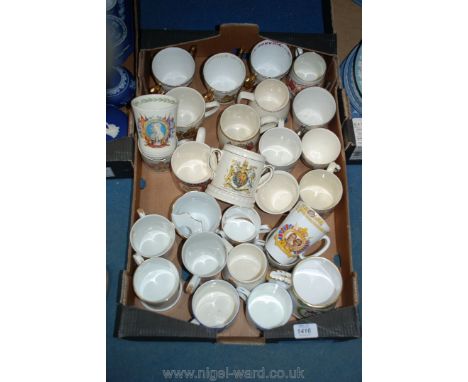 A quantity of commemorative china to include a Spode Tankard Elizabeth II Silver Jubilee, George VI Coronation, Sixty Years R