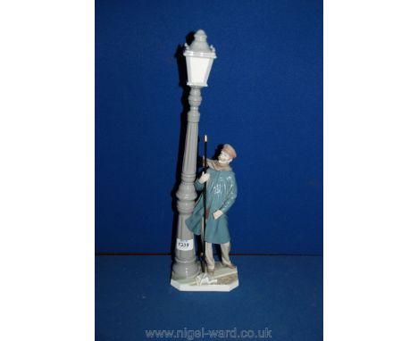 A Lladro figure of the gas lamp lighter (damage to left hand thumb)