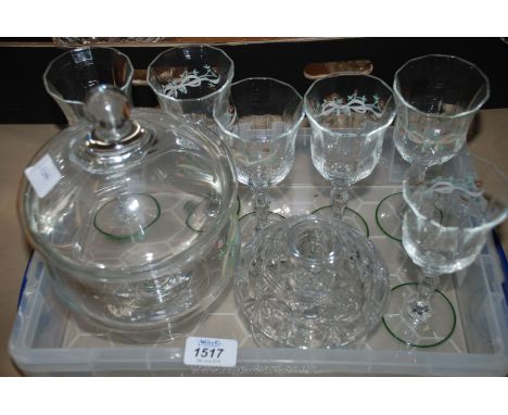 Six Eternal Beau wine glasses, night light holder, etc