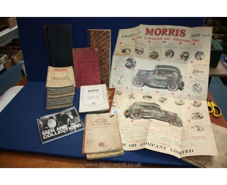 A quantity of Joinery and Carpentry Weekly parts, Operators Manual Morris 8, Cassell of Austin A30, Wolsley 15/50 Manual, etc