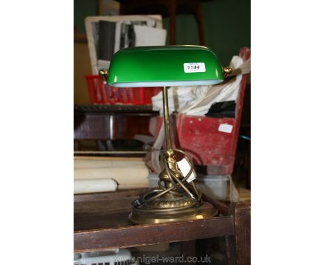 A Student's Lamp with green shade