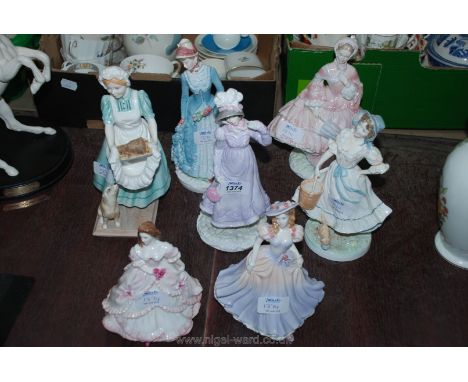 A quantity of modern Royal Worcester figures including The Cook, Bridesmaid, Kathryn, etc