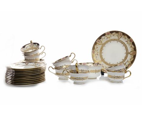 EARLY 20TH CENTURY WEDGWOOD PART TEA SERVICEcomprising ten cups, ten saucers, eleven side plates, two cake plates and a sugar