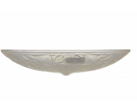 ART DECO FRENCH OPALESCENT GLASS BOWLmoulded with stylised flowers, engraved 'FRANCE' to underside, approximately 31.5cm diam