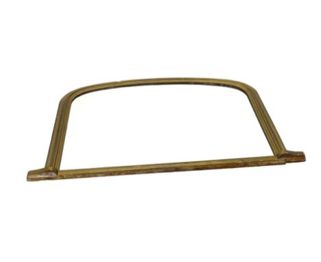 A 19thC gilt gesso over mantel mirror, with an arched plate, 112cm W.