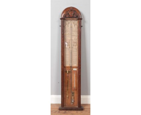 A 19th century mahogany cased Admiral Fitzroys barometer. Length 107cm.  
