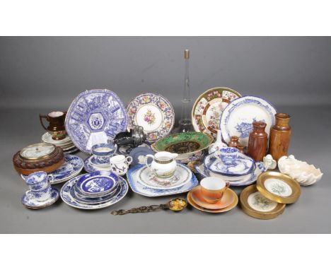 A quantity of ceramics including Noritake, Ringtons, Hammersley &amp; co, Real Old Willow, Royal Doulton, Spode, Coalport, Ro