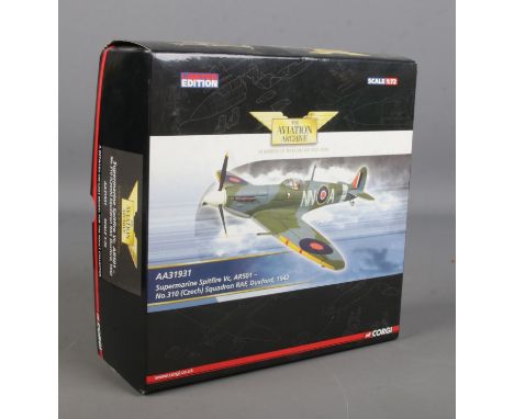 A boxed Corgi Aviation Archive limited edition 1:72 scale Supermarine Spitfire Vc model plane. AA31931.  