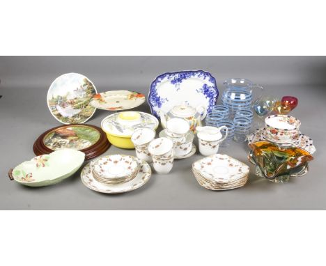 A collection of ceramics including Doric China, Sutherland China, Poole Pottery, Royal Doulton, Gibsons teapot etc together w
